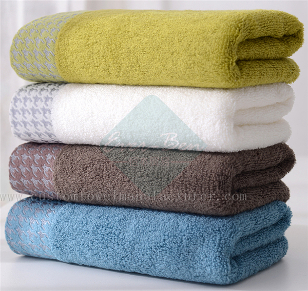 China EverBen Custom patterned brown bath towels Manufacturer ISO Audit Bamboo Towels Factory